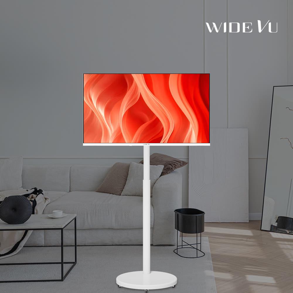 와이드무빙뷰 화이트에디션 삼탠바이미V3 셋트 QLED 81cm FHD 스마트 이동식 TV 중소바이미 유압식 높이조절 삼텐바이미