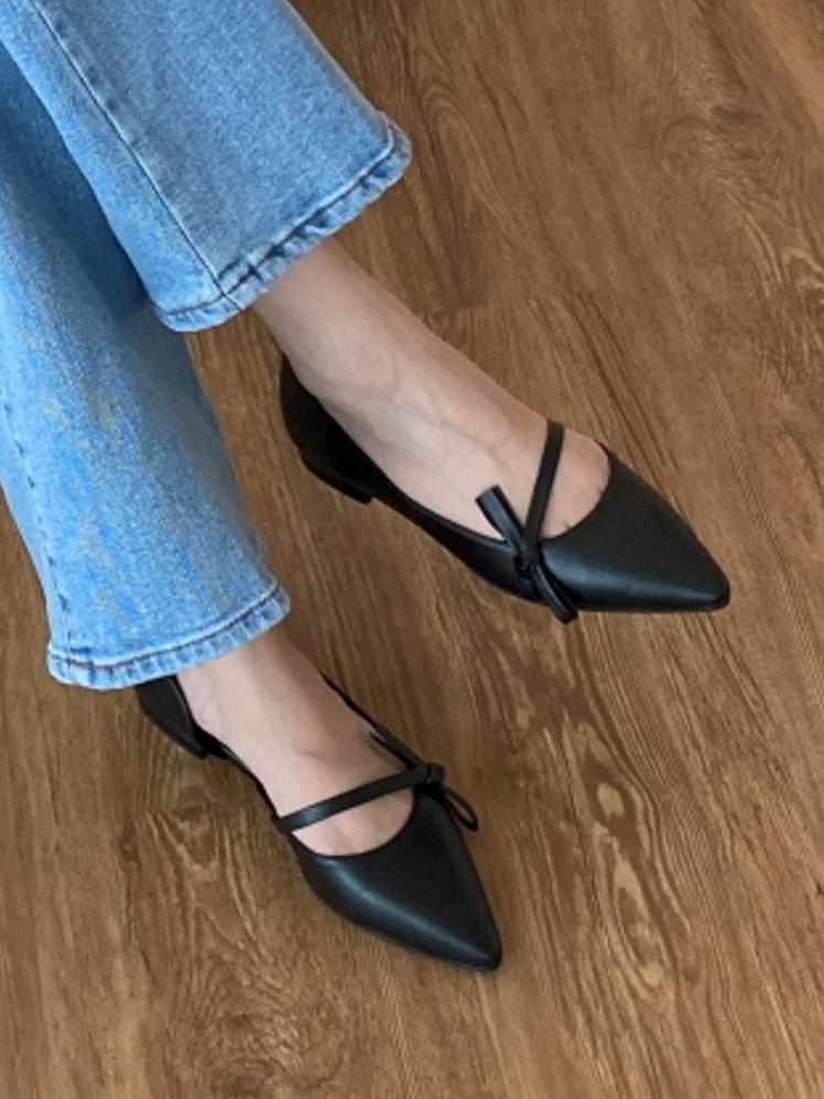 슈즈데이 로코 매듭 스틸레토 플랫슈즈