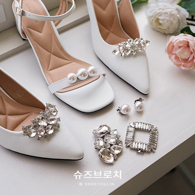 [셀프웨딩슈즈]코사지 큐빅 슈즈 클립 브로치 모음전 #신발악세사리 #진주 #보석