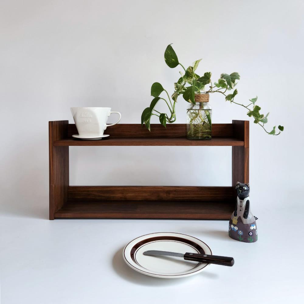 원목주방선반 빈티지 다용도 2단 선반