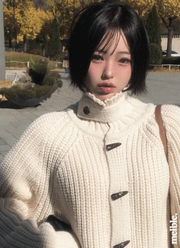 [찐고퀄/아방핏🫶🏻]핀터 하이넥 니트 가디건 떡볶이가디건 가을가디건 가을옷 아우터 겨울니트 오버핏가디건 빅사이즈가디건 꾸안꾸(베이지/네이비)