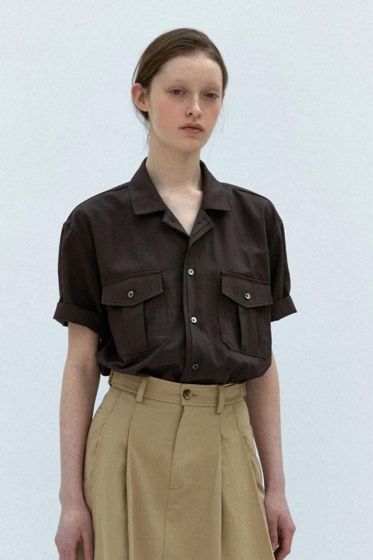 [3차 재입고] wrinkled lapel shirts (brown)