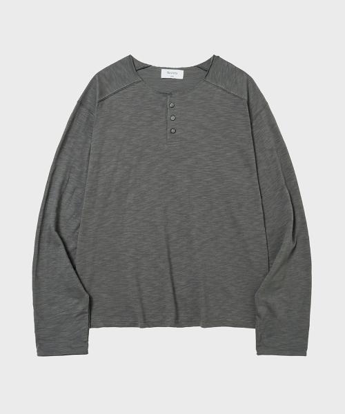 VTG 인터록 헨리넥 롱슬리브 [차콜]