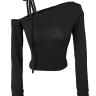 One shoulder ribbon tee
