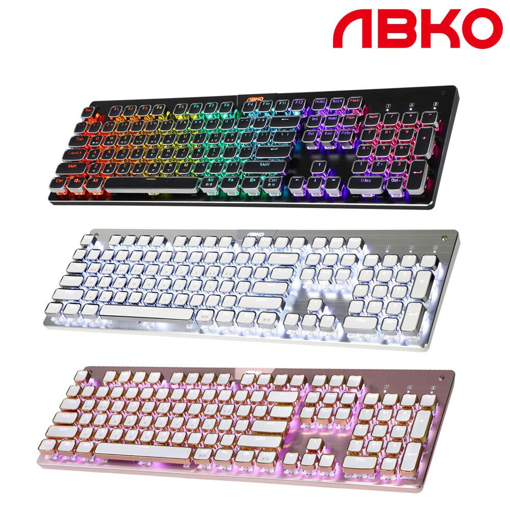 앱코 K840 스퀘어 레트로 축교환 게이밍 기계식 키보드 블랙 적축