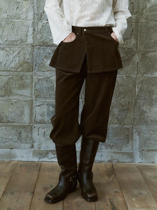 Layered Corduroy Pants Khaki_F254PT02