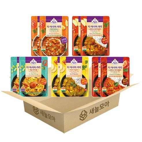 [새늘모아]티아시아 커리 5종 10개(치킨마크니2+스파이시비프마살라2+게살푸팟퐁2+비프마살라2+스파이시치킨빈달루2) - 즉석카레 | 쿠팡