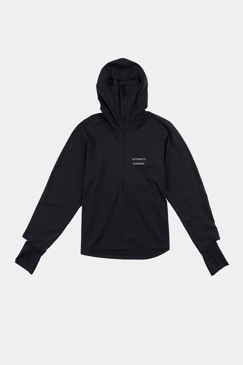 OPTIMISTIC RUNNERS Balaclava Hoodie / Black