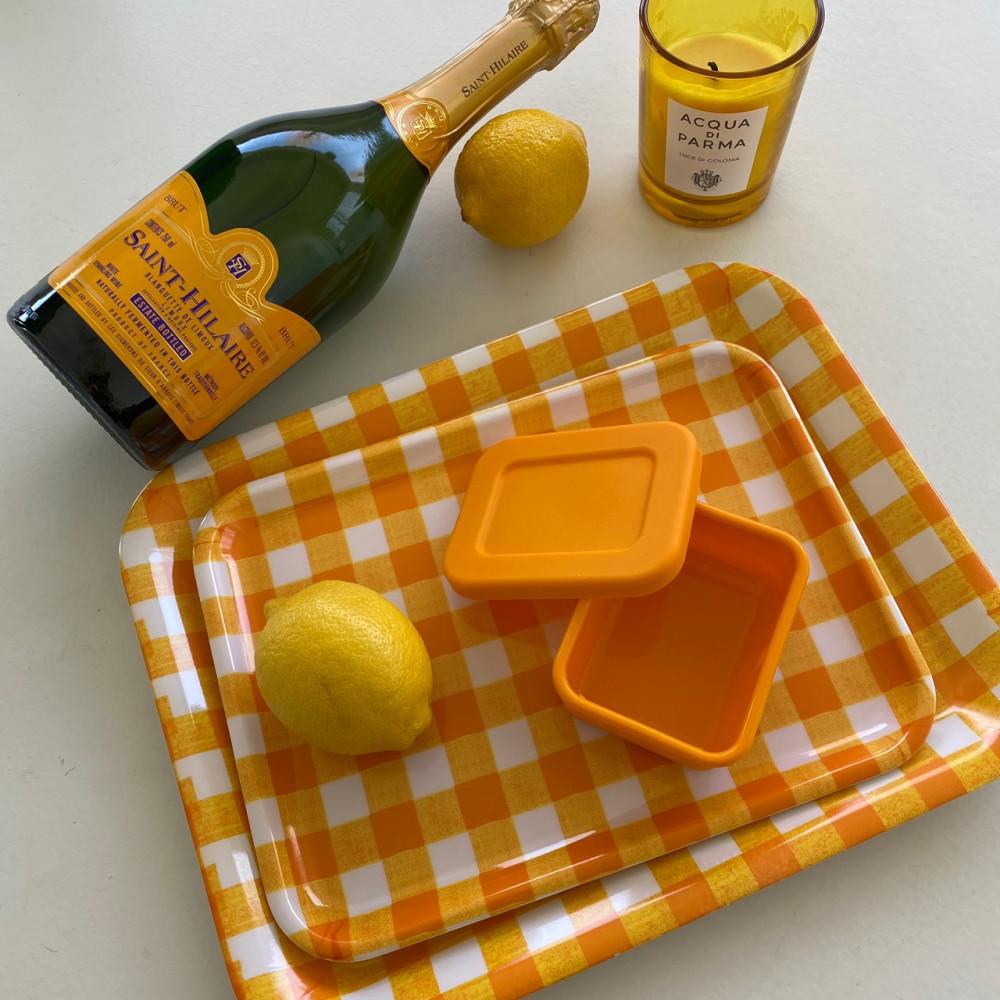 더배럴라이프 체크무늬 트레이 Set