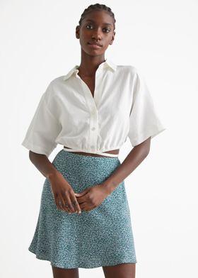 새틴 미니 스커트