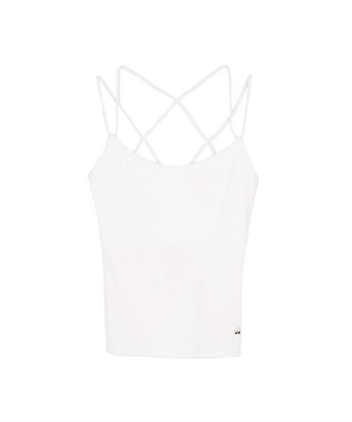 로고 백 스트랩 탑 화이트