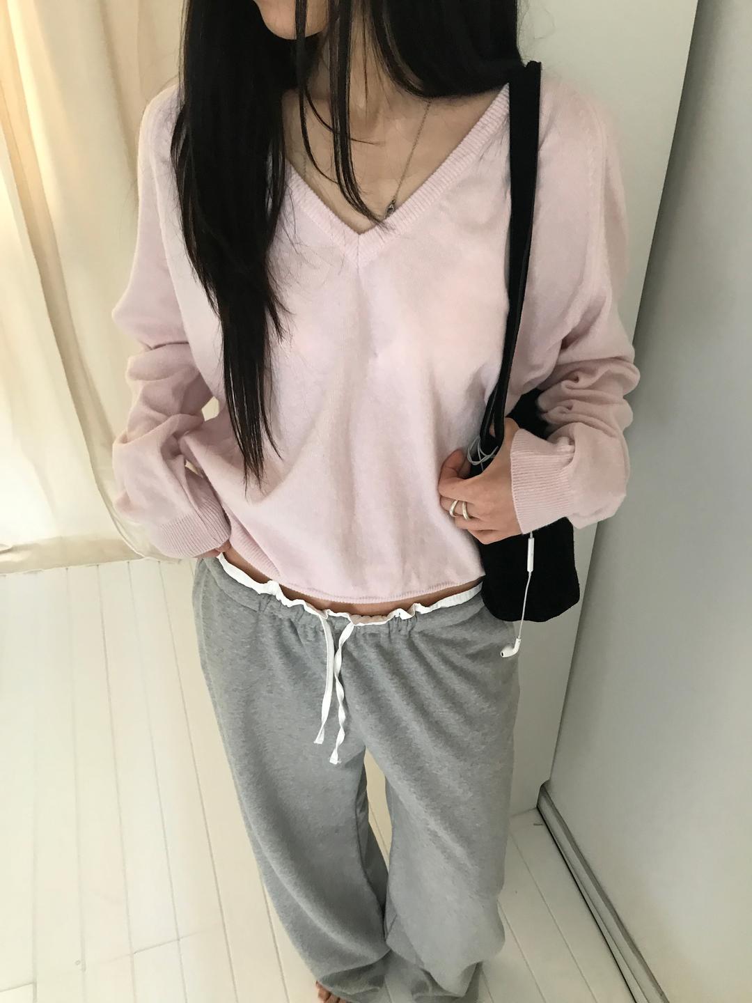 spring v neck knit (4colors)