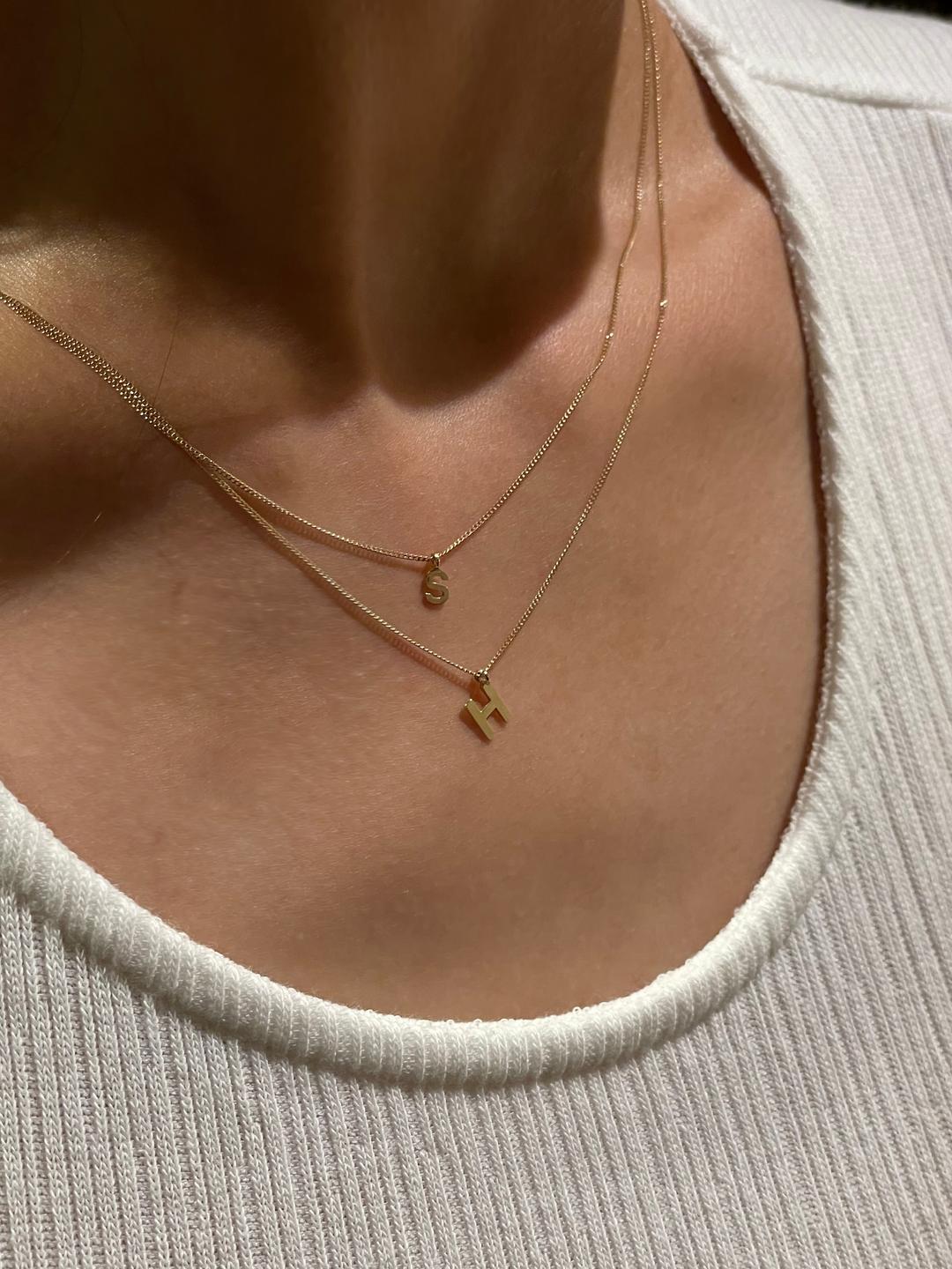 mini initial necklace 2type