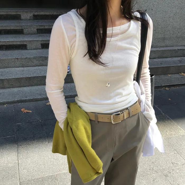 BOATNECK LAYERED T-SHIRT_IVORY