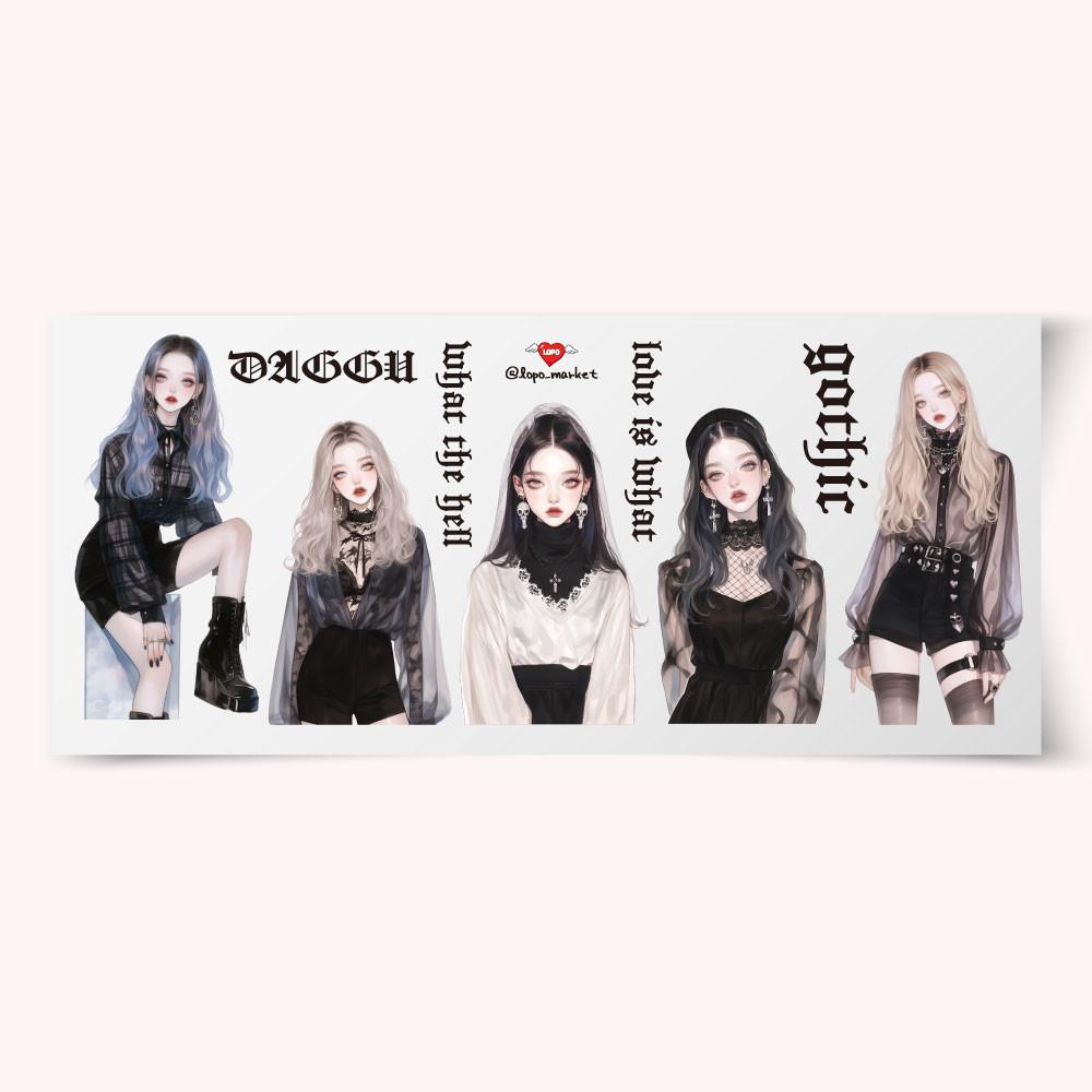 [로포LOPO]고딕걸 인물 스티커 4매 : 로포 LOPO
