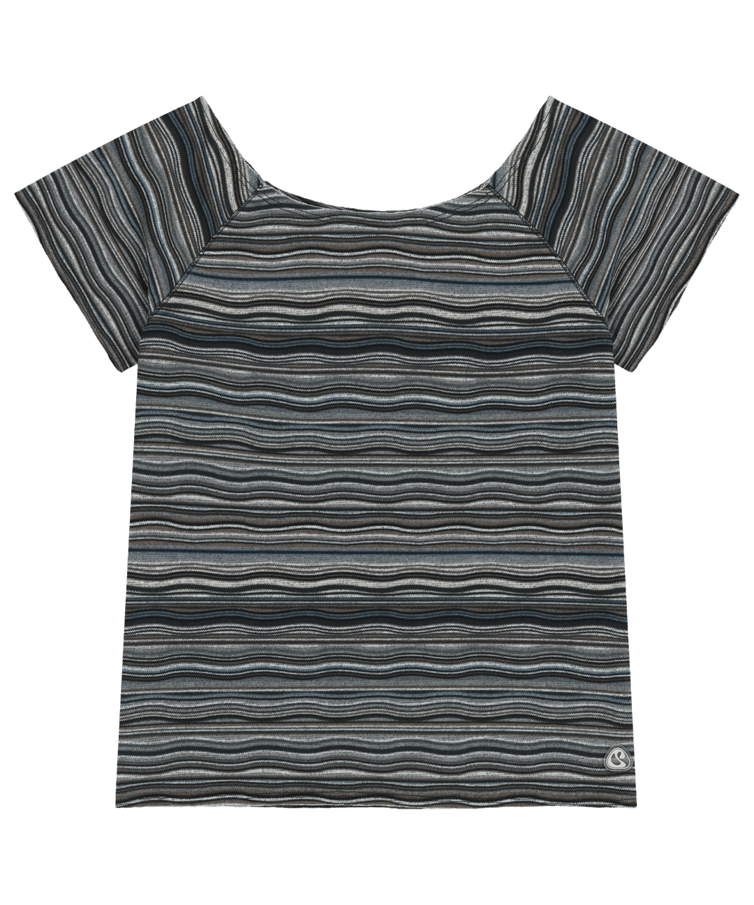 WAVE STRIPE KNIT T-SHIRT NAVY
