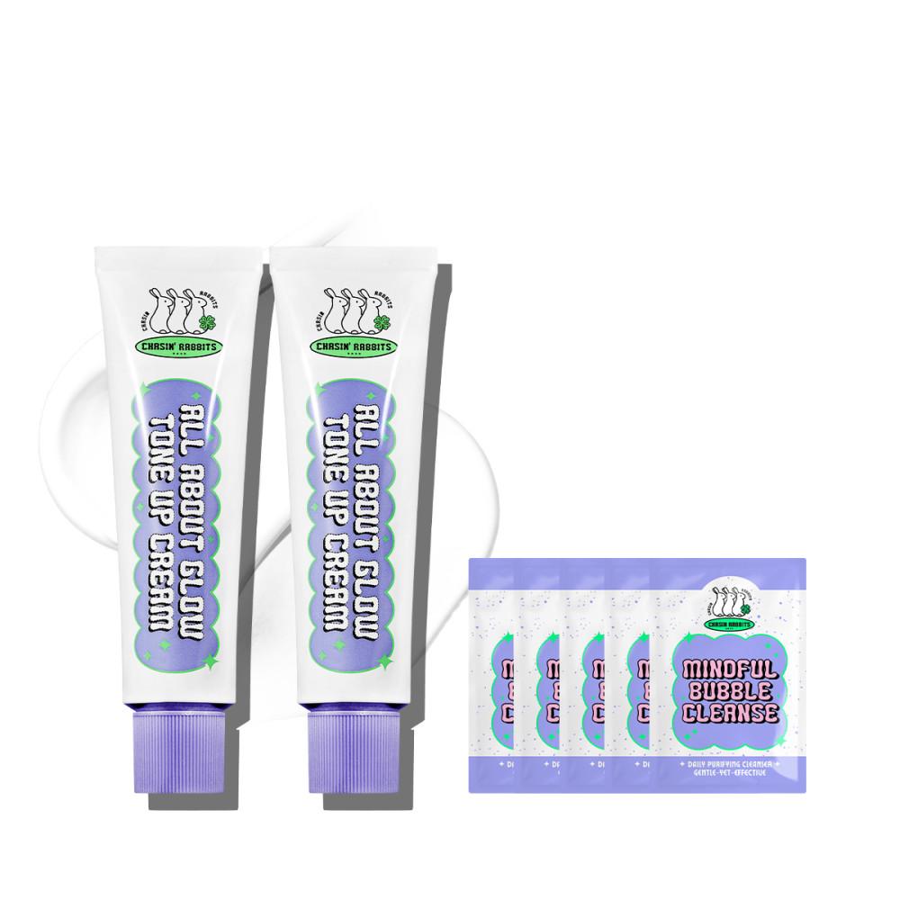 [1+1] 체이싱래빗 조명필터 올어바웃 글로우 톤업크림 50ml (클렌저 3ml 5매 증정)