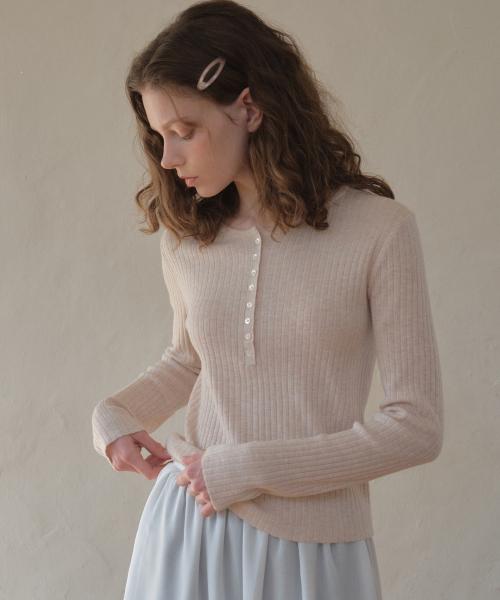 Deep Henry Neck Knit_Soft pink(OC26KN01)