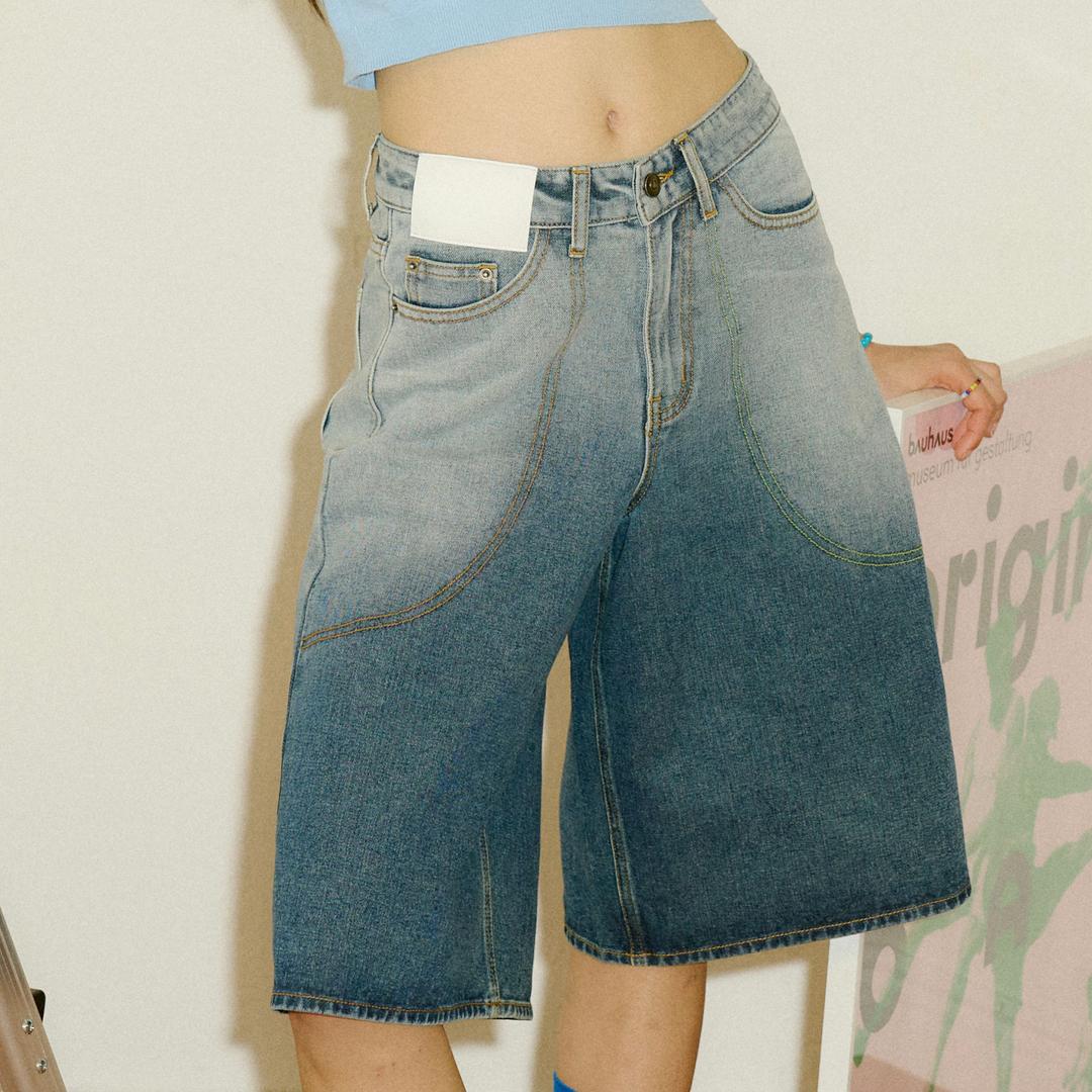 버뮤다 스티치 데님 팬츠(INDIGO)