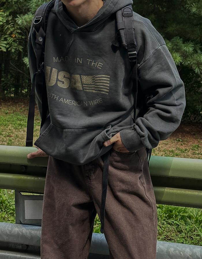 USA 피그먼트 헤비 후드티 (4Color)