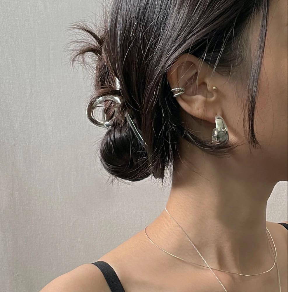 nudea - 누데아 볼드 경량 후프 링 이어링 silver 925