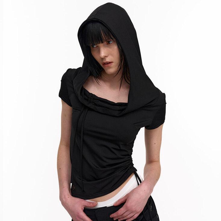 VALERIA  HOODIE TOP (BLACK)