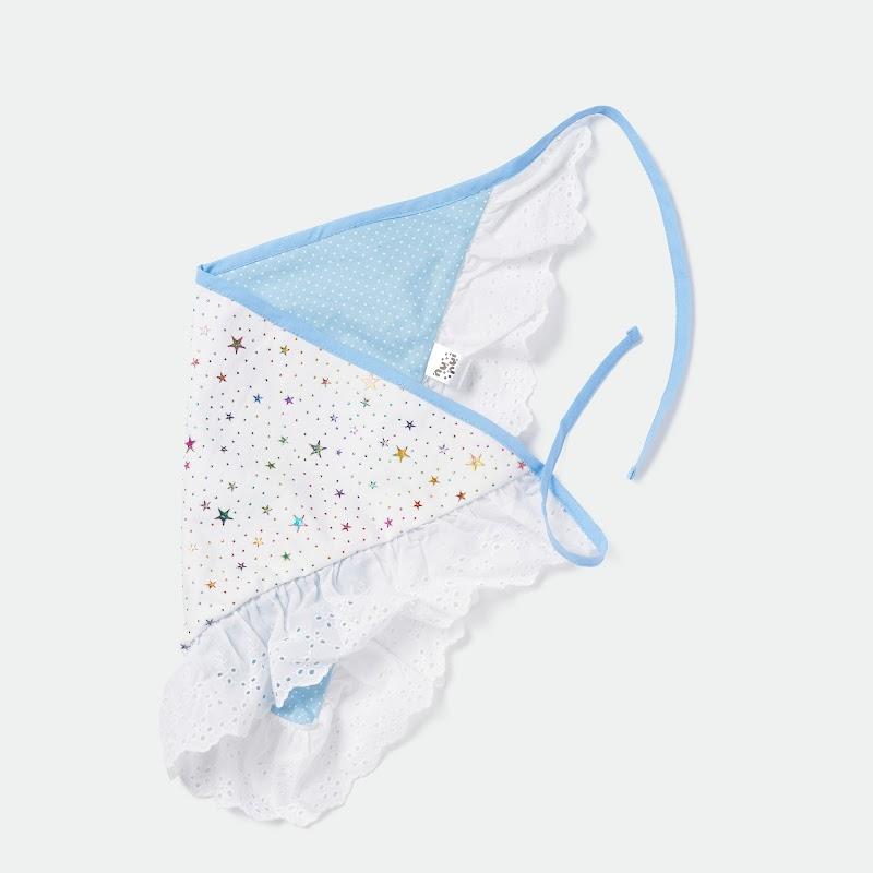 Hairscarf Double-sided (White&Sky blue)