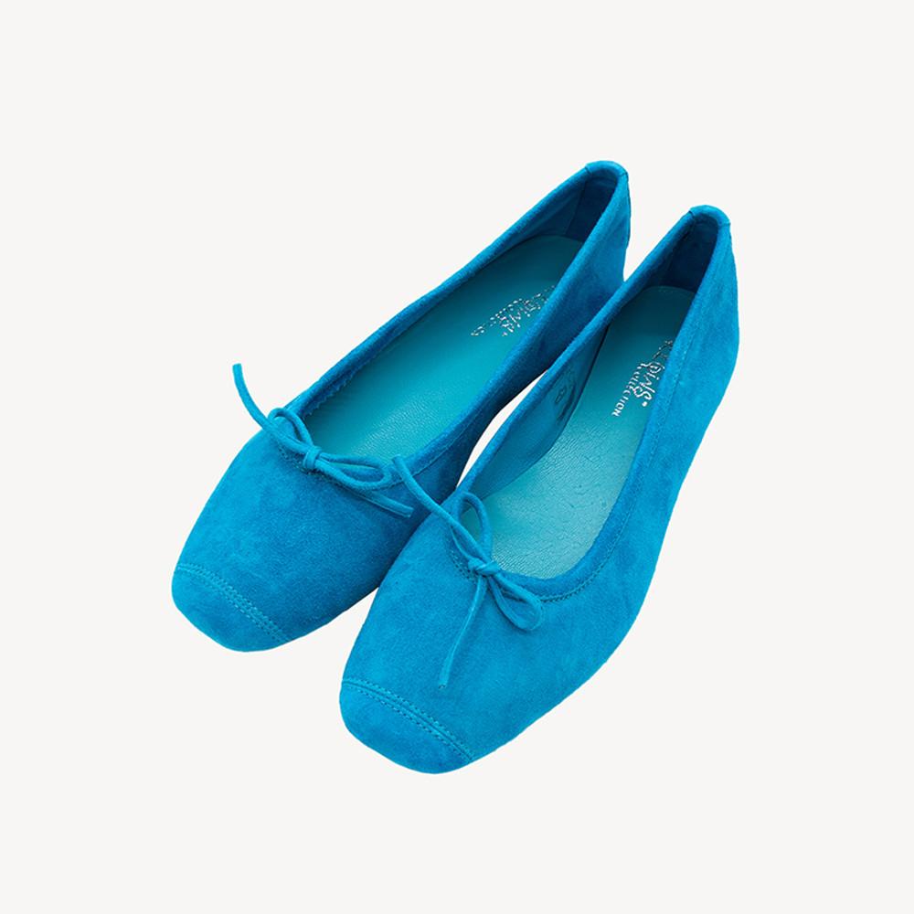 REQINS 흐꺙 하모니 발레리나 스웨이드 플랫슈즈 터쿼이즈