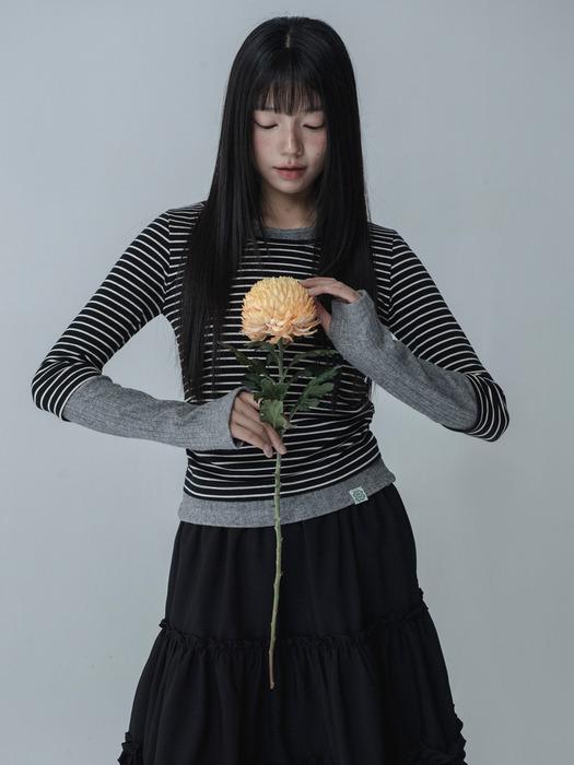 HIDDEN TOUCH FINGER HOLE TSHIRT_ BLACK GRAY