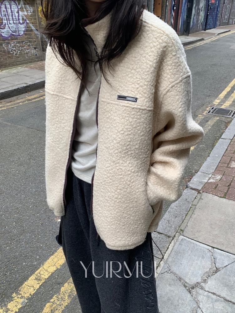 UNDERSON 언더슨 세인딜 울 시어링 플리스 후리스 하이넥 집업 점퍼 2color