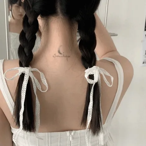 ღ2개구매시 파격세일!!ღ 데이지 러블리 포인트 펀칭 리본 머리끈 포니테일 반묶음 양갈래 아이돌st 하이틴