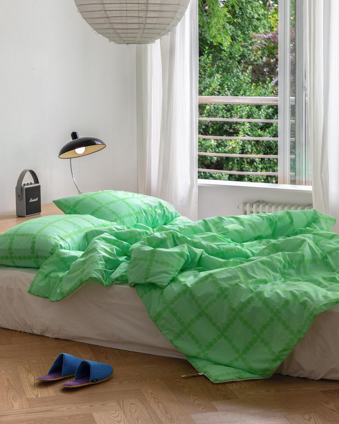 [여름침구] 콜드벡스 모달 여름 차렵이불 - 블라썸 체크 멜론 소다 COLDVEX MODAL SUMMER BEDDING - BLOSSOM CHECK MELON SODA