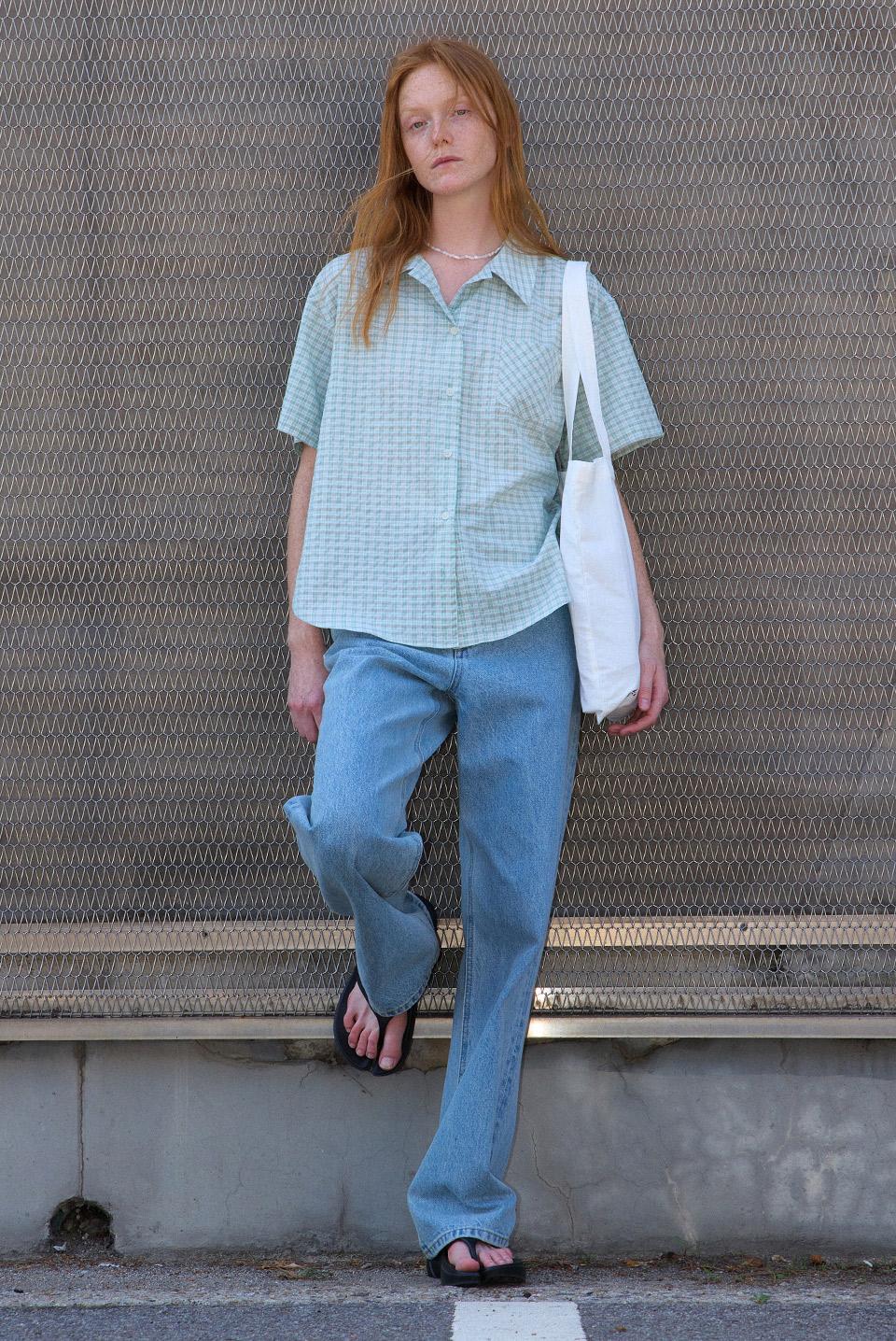 multi check shirts - green