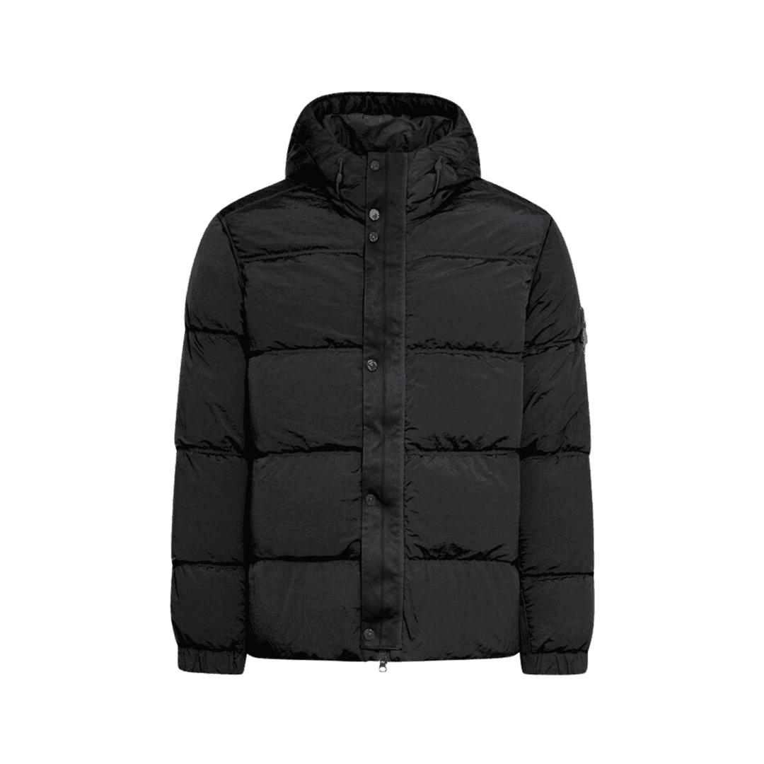Stone Island 41419 Nylon Metal Econyl Hooded Down Jacket Anti Drop Black - 24FW