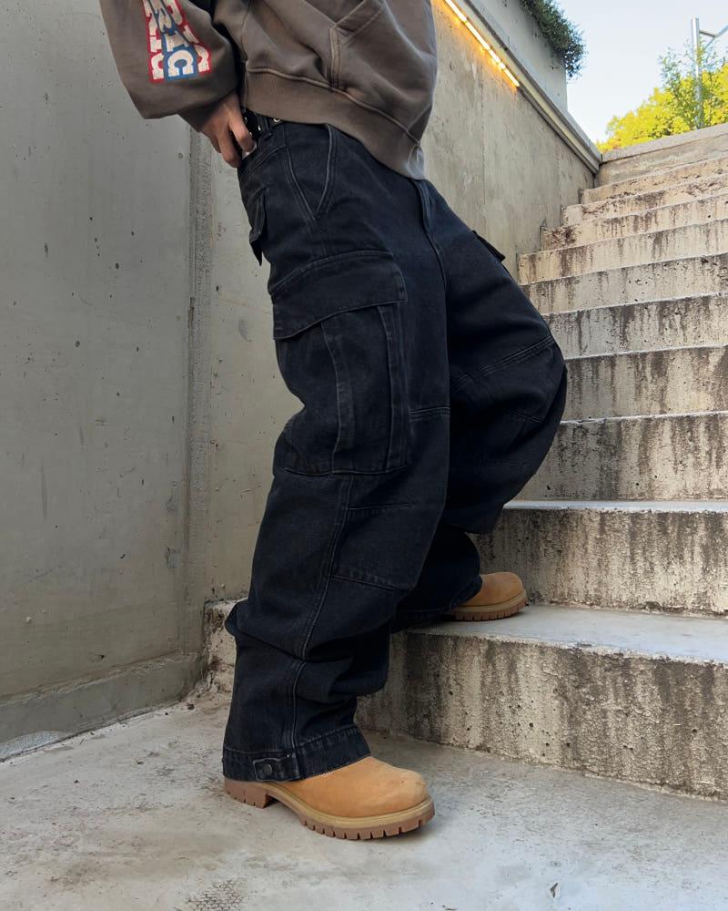 인시젼 스냅 카고 데님팬츠