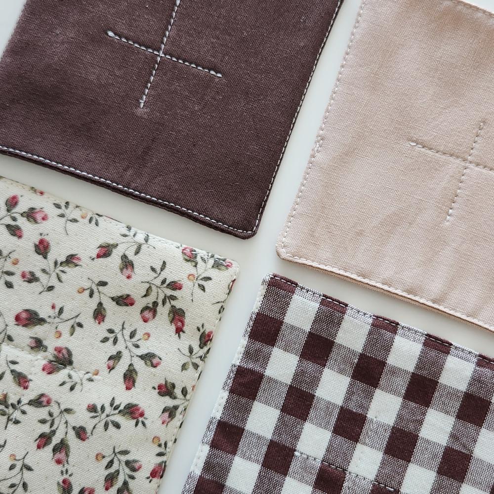 플라워 인 더 브릭(flower in the brick) 패브릭 컵받침/티코스터