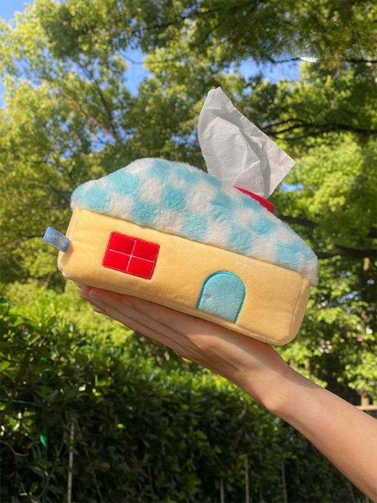 작은집 티슈 케이스 패브릭 차량용 휴지 커버