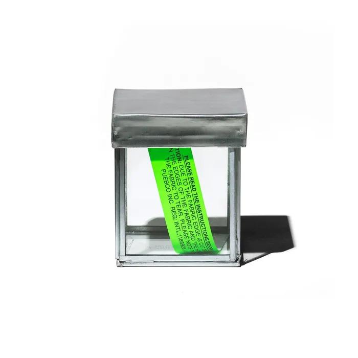 110288 GLASS BOX WITH RECYCLE STEEL LID Cotton Swab