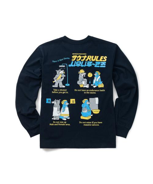 SAUNA RULES L/S TEE (ATHLETIC NAVY)