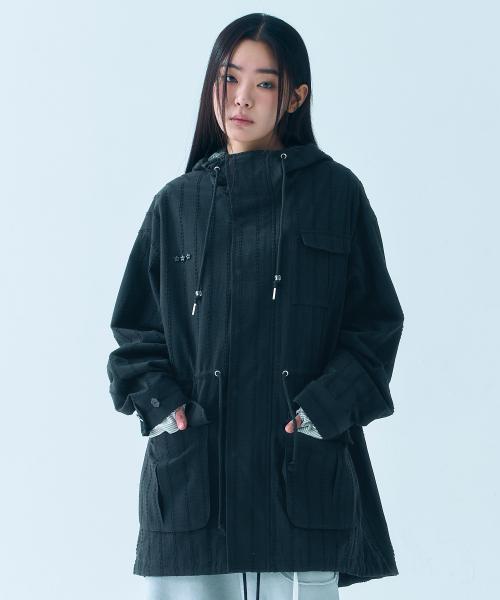 STAR BUTTON FIELD JACKET [BLACK]
