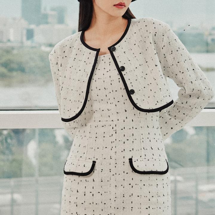 PURE TWEED DRESS_WHITE