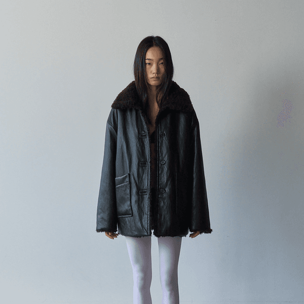 REAL WOOL REVERSIBLE MUSTANG_LEATHER BLACK