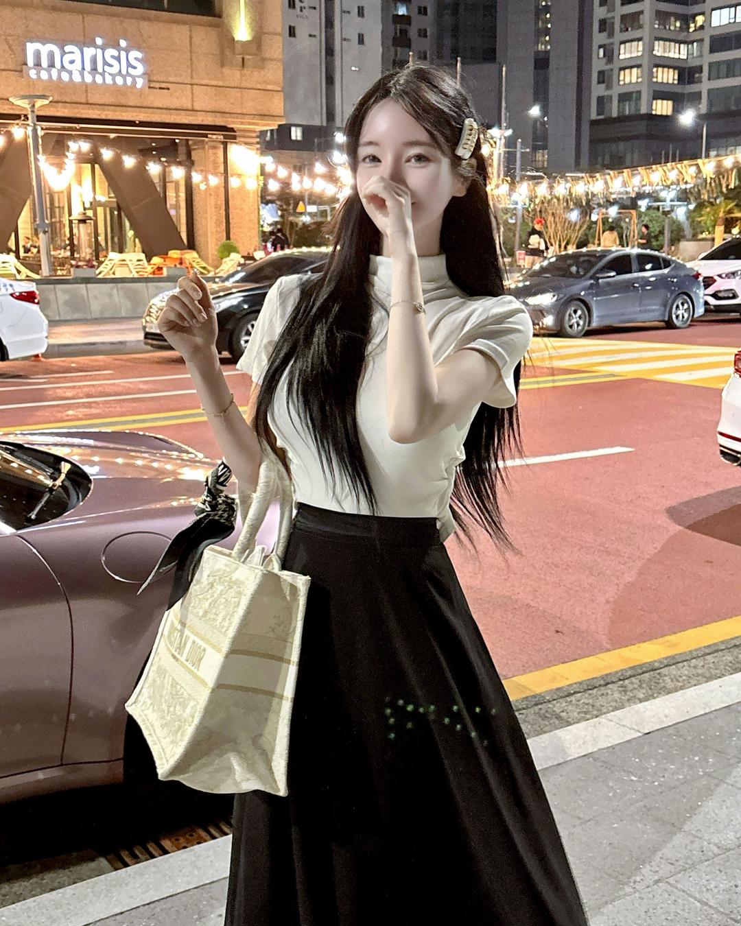 [자체제작] 메이윤 실크 쉬폰 캉캉 스커트