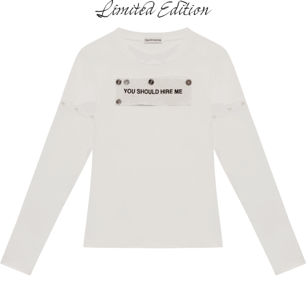 [LIMITED] "HIRE ME" CONVERTIBLE  LONG SLEEVE (CURATED BUTTONS)