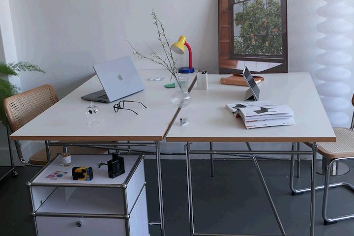 크롬 레그 테이블 3size (2color)