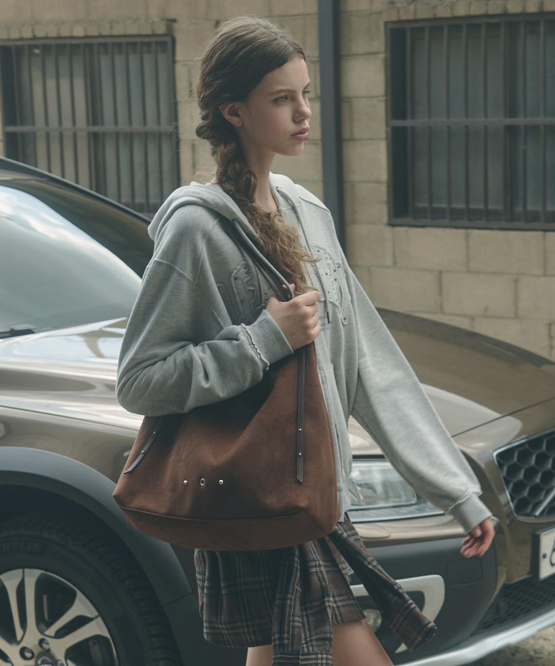 레더리 스웨이드 쇼퍼 드롭 숄더백 [2COLOR]