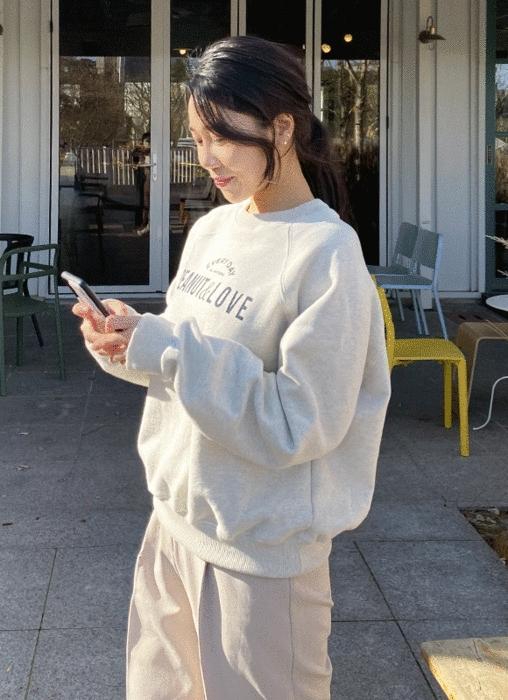 피넛 기모 나그랑 맨투맨