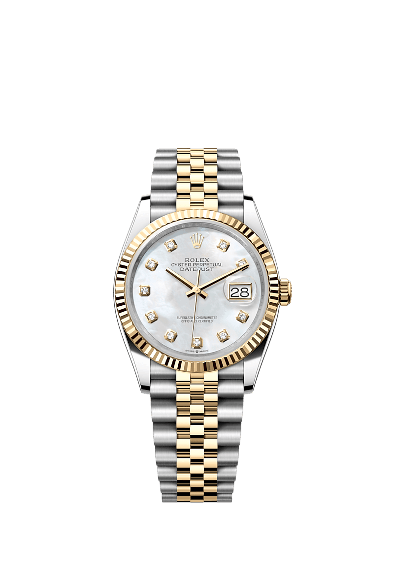 롤렉스 Datejust 36 시계: 오이스터스틸과 옐로우 골드 - m126233-0023