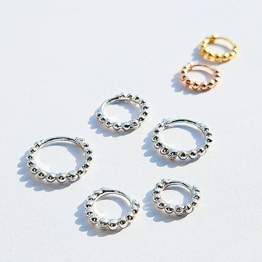 실버*얇고가벼운,도트버블😶‍🌫️사이즈별✨️링귀걸이