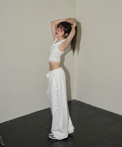 체리퀴리(CHERRYQUIRI)  stud twinkle jogger pt - white - 사이즈 & 후기 | 무신사